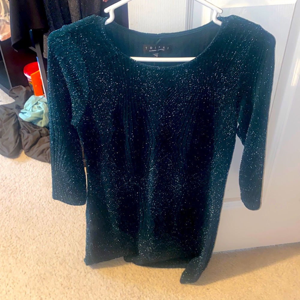 Winter dress, dark green worn once, sparkly